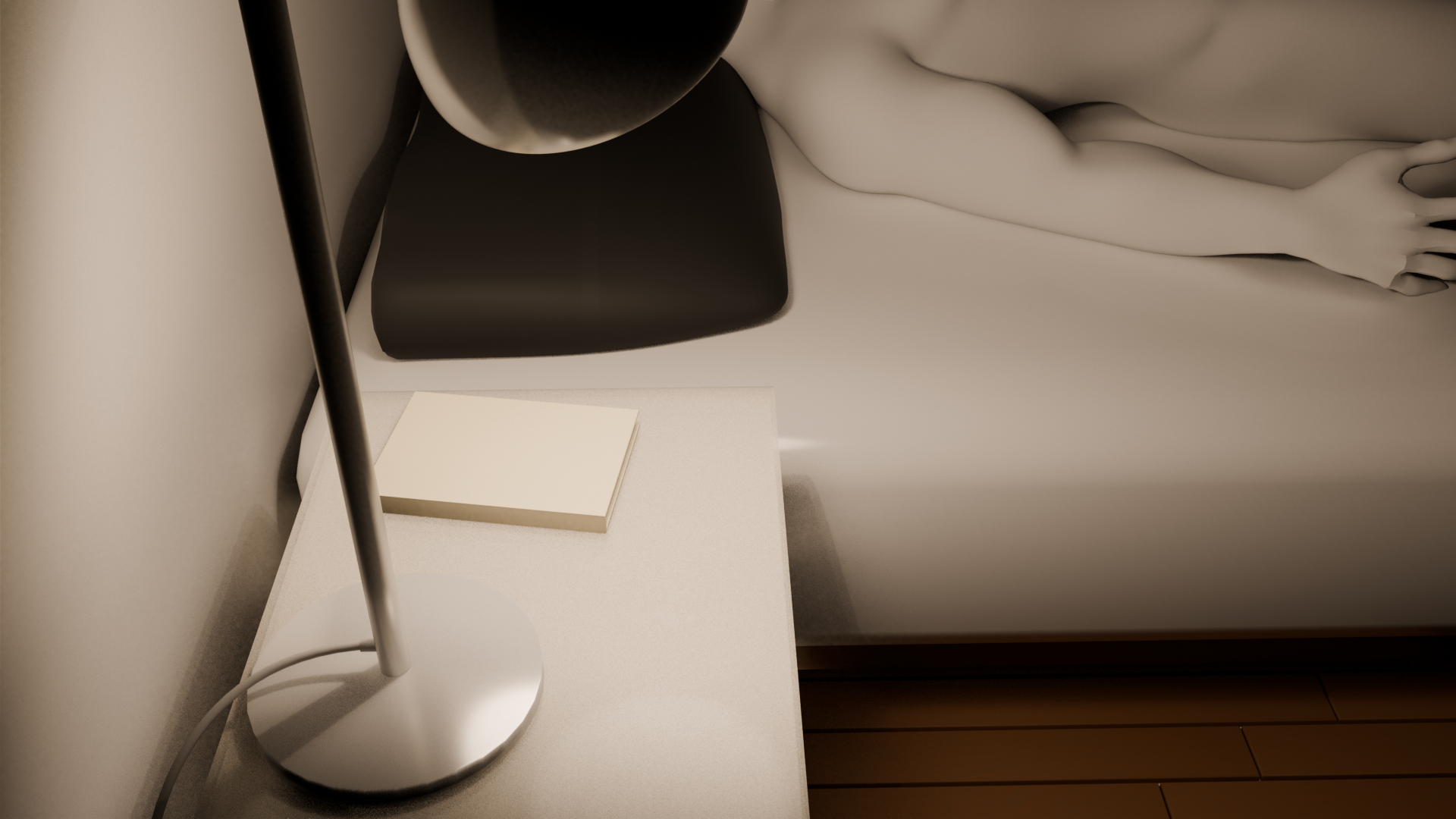 Bedside lamp close-up